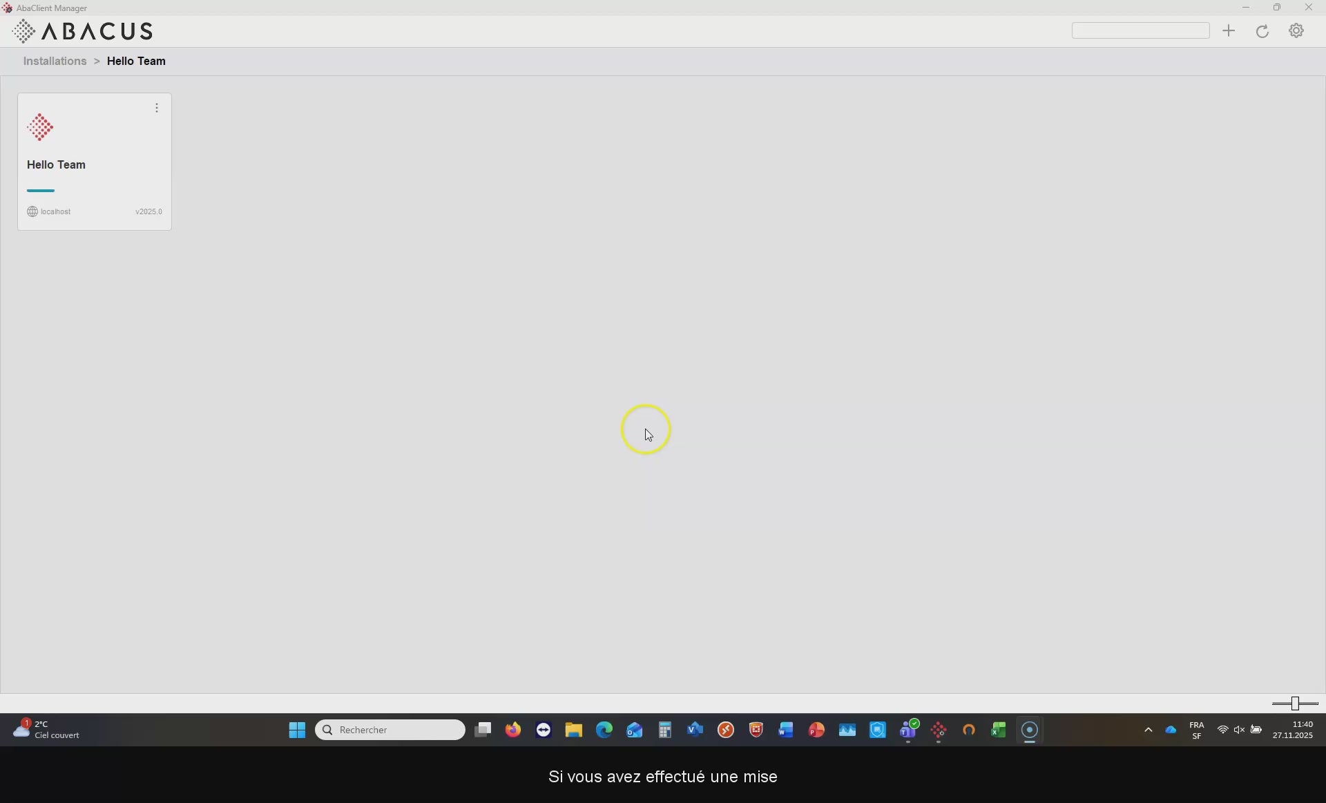 Démarrer Abacus avec AbaLink plus rapidement